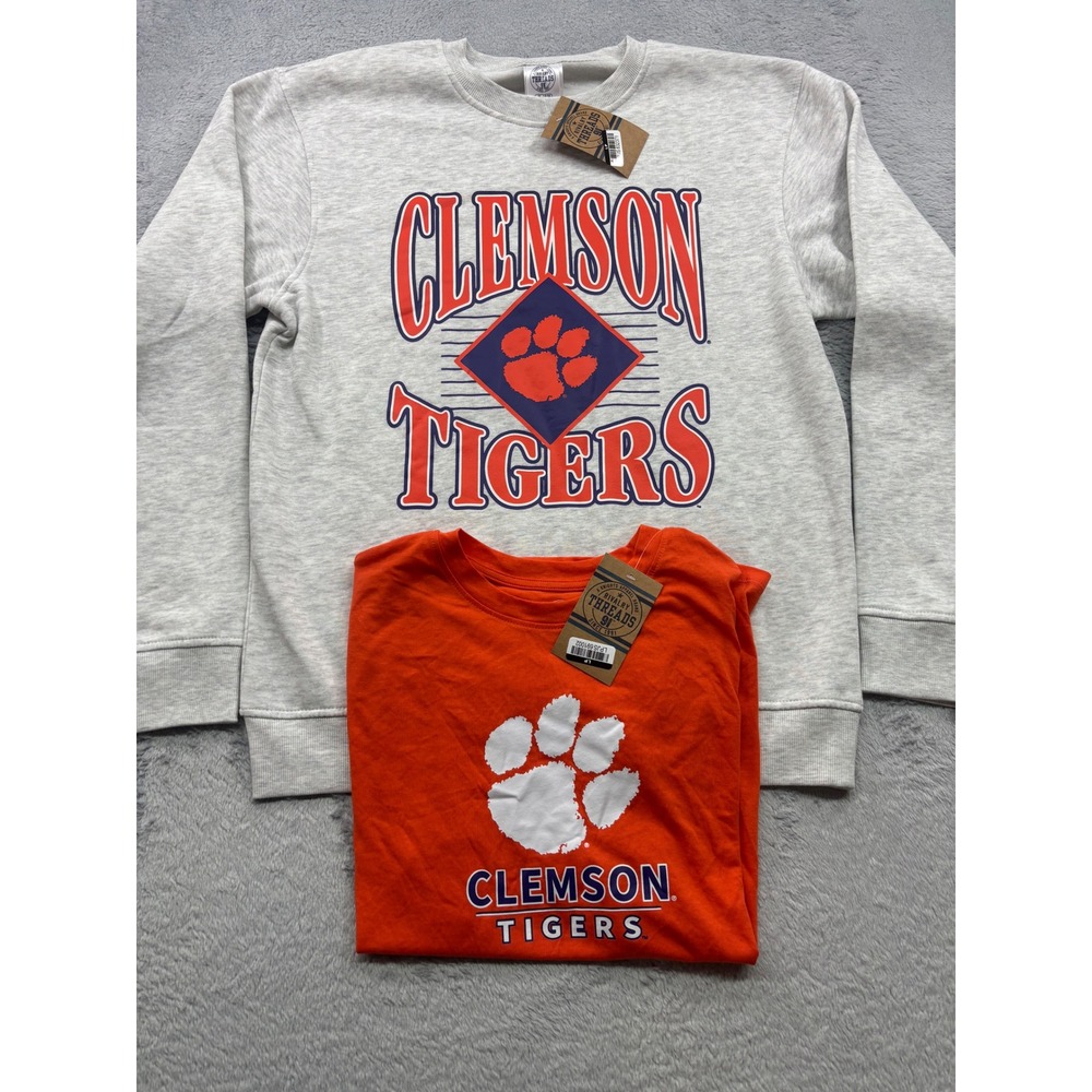 Clemson‎ Tigers Rivalry Threads Sweatshirt and T-Shirt Set Womens Medium New NWT